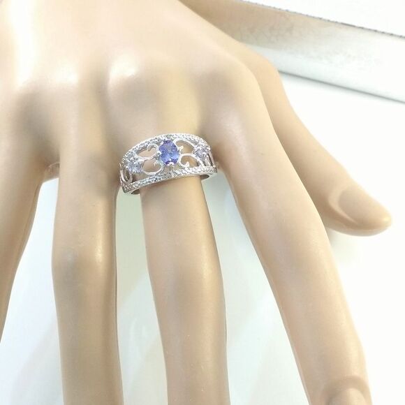 Tanzanite Ring Sterling Silver Size 8